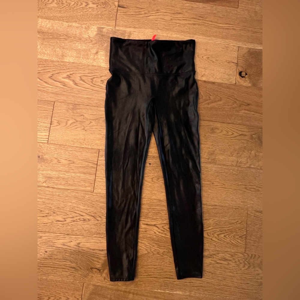 SPANX Black Faux Leather Leggings